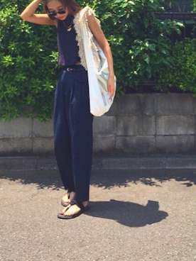 「sanuk（サヌーク）のアイテム（サンダル）」を使った、mihokoetさん（レディース・164cm）の夏コーディネート