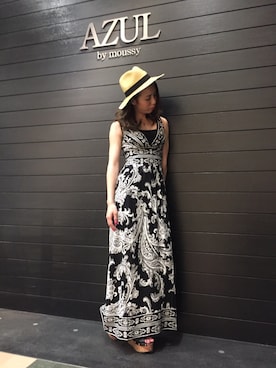 「black」｜「アイテム（キャップ）」を使った、makiさん（レディース・156cm）の夏コーディネート