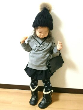 「OSHKOSH（オシュコシュ）のアイテム（ブーツ）」を使った、yur★takさん（キッズ・80cm）の秋コーディネート