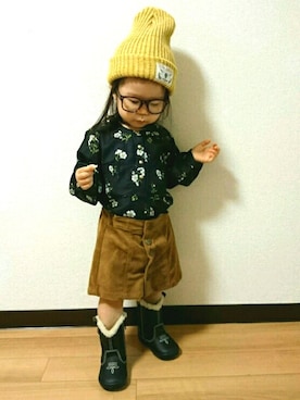 「OSHKOSH（オシュコシュ）のアイテム（ブーツ）」を使った、yur★takさん（キッズ・80cm）の秋コーディネート