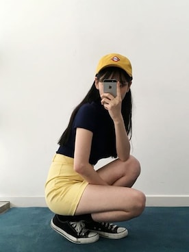 「NIKE（ナイキ）のNIKE / DRI-FIT TRAINING TWILL ADJUSTABLE CAP（キャップ、ホワイト系）」を使った、o.kisybobbyさん（レディース・158cm）の夏コーディネート