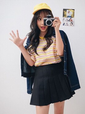 「NIKE（ナイキ）のNIKE（ナイキ） プレミアムパック トップ（Tシャツ/カットソー、ホワイト系）」を使った、o.kisybobbyさん（レディース・158cm）の夏コーディネート