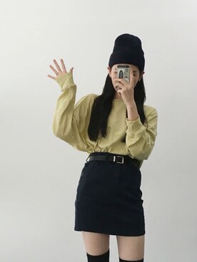 「NIKE（ナイキ）のNIKE / DRI-FIT COTTON SWOOSH BLOCK TEE(AS)（Tシャツ/カットソー、ホワイト系）」を使った、o.kisybobbyさん（レディース・158cm）の夏コーディネート