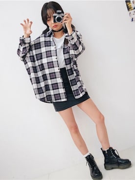 「NIKE（ナイキ）のNIKE / DRI-FIT COTTON SWOOSH BLOCK TEE(AS)（Tシャツ/カットソー、ホワイト系）」を使った、o.kisybobbyさん（レディース・158cm）の秋コーディネート