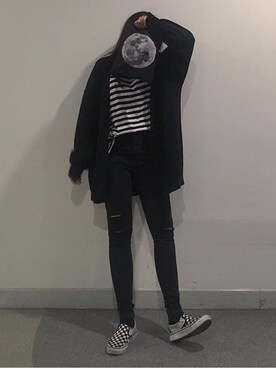 「VANS（バンズ）のVANS ヴァンズ SLIP-ER CHECKERBOARD（その他シューズ、その他）」を使った、o.kisybobbyさん（レディース・158cm）の秋コーディネート