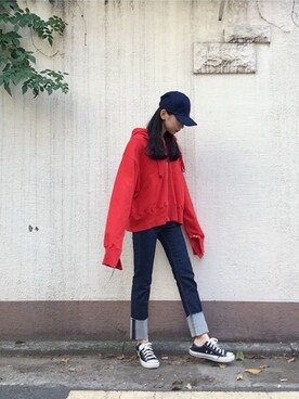 「NIKE（ナイキ）のNike Twill H86 Baseball Hat（帽子、ブラック系）」を使った、o.kisybobbyさん（レディース・158cm）の秋コーディネート