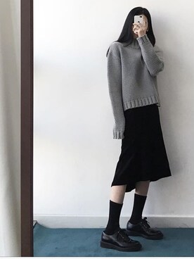 「Candy Stripper（キャンディストリッパー）のSULK OFF CHINO PANTS（その他パンツ、ブラック系）」を使った、o.kisybobbyさん（レディース・158cm）の秋コーディネート