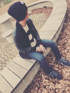 「おでかけ」｜「アイテム（スタジャン）」を使った、tomohiroさん（メンズ・167cm）の冬コーディネート