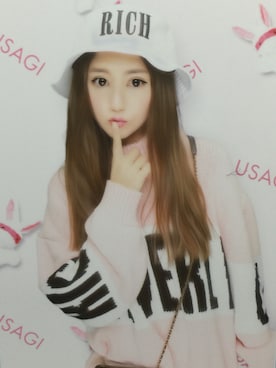 「travel」｜「アイテム（キャップ）」を使った、🐰るみさん（レディース・162cm）の春コーディネート
