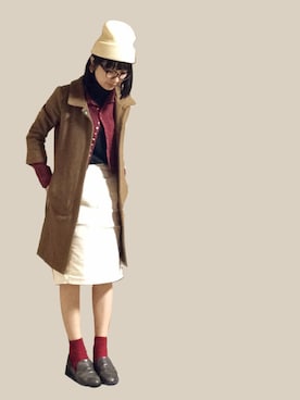 「アイテム（その他シューズ、グレー系）」を使った、りこさん（レディース・160cm）の冬コーディネート