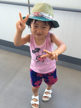 「SCOTCH & SODA（スコッチ アンド ソーダ）のアイテム（帽子）」を使った、rinrinrinさん（キッズ・100cm）の夏コーディネート