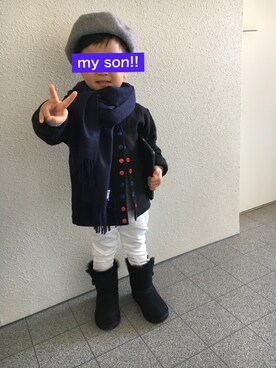 「フレンチカジュアル」｜べったさん（キッズ・90cm）の冬コーディネート