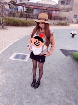 「EGOIST（エゴイスト）のアイテム（帽子）」を使った、momoさん（レディース・160cm）の春コーディネート