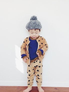 「bobochoses」｜「アイテム（その他アウター）」を使った、KANTAさん（キッズ・90cm）の春コーディネート