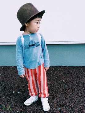 「SCOTCH & SODA（スコッチ アンド ソーダ）のアイテム（帽子）」を使った、KANTAさん（キッズ・90cm）の秋コーディネート