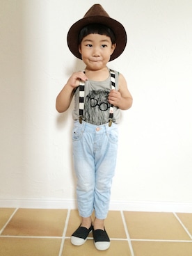 「SCOTCH & SODA（スコッチ アンド ソーダ）のアイテム（帽子）」を使った、KANTAさん（キッズ・100cm）の夏コーディネート