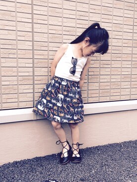 「ドラフトGAP」｜「アイテム（バレエシューズ）」を使った、sayuさん（キッズ・100cm）の夏コーディネート