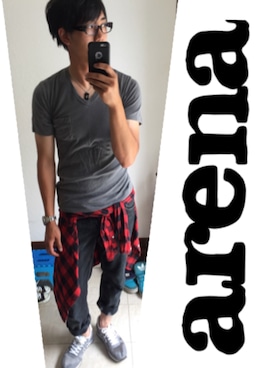 「SLAB（スラブ）のアイテム」を使った、arenaさん（メンズ・174cm）の夏コーディネート