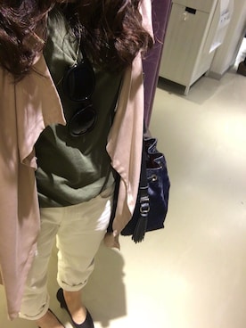 「誕生日」｜「アイテム（トレンチコート）」を使った、Caoliさん（レディース・161cm）の冬コーディネート
