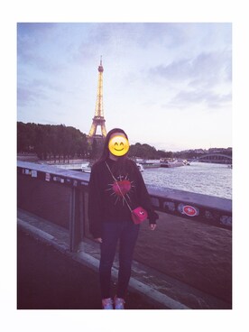 「BUBBLES（バブルス）のアイテム（パーカー）」を使った、李少少女さん（レディース・165cm）の夏コーディネート