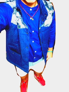 「アイテム（ダウンベスト、その他）」を使った、RYOさん（メンズ・181cm）の春コーディネート