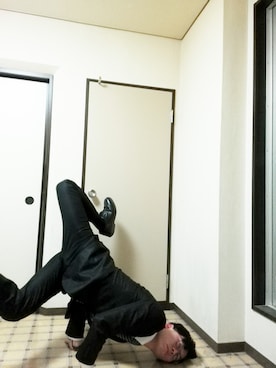 「スーツ」｜U.M.(MERANOUMIDE)さん（メンズ・181cm）の冬コーディネート