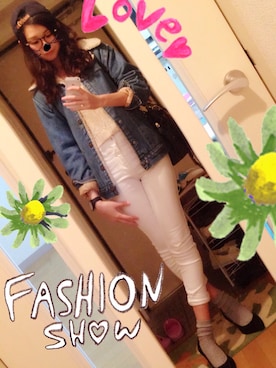 「ヒール×靴下」｜「アイテム（デニムジャケット）」を使った、miekanaさん（レディース・164cm）の春コーディネート
