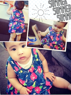 「RCWB KIDS（アールシーダブリュービーキッズ）のアイテム（ママ＆ベビー）」を使った、Yu♡さん（キッズ・60cm）の夏コーディネート