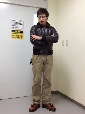「CALEE」｜「アイテム（スウェット）」を使った、Koutankさん（メンズ・168cm）の冬コーディネート