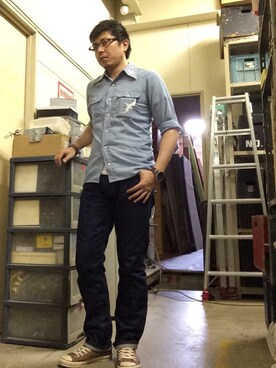 「CALEE（キャリー）のアイテム（アクセサリー）」を使った、Koutankさん（メンズ・168cm）の秋コーディネート