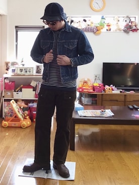 「Harley-Davidson（ハーレーダビッドソン）のアイテム（ブーツ）」を使った、Koutankさん（メンズ・168cm）の秋コーディネート