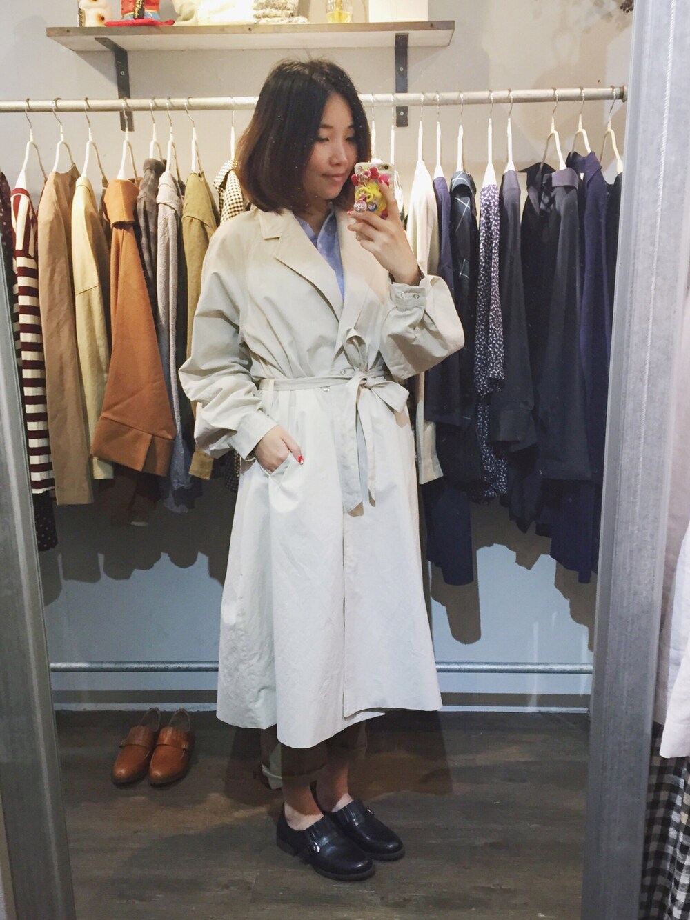 「my basic select、TAIPEI」｜「my basic selectのアイテム（トレンチコート、ベージュ系）」を使った、許Karen さん（レディース・160cm）の春コーディネートの1枚目の写真