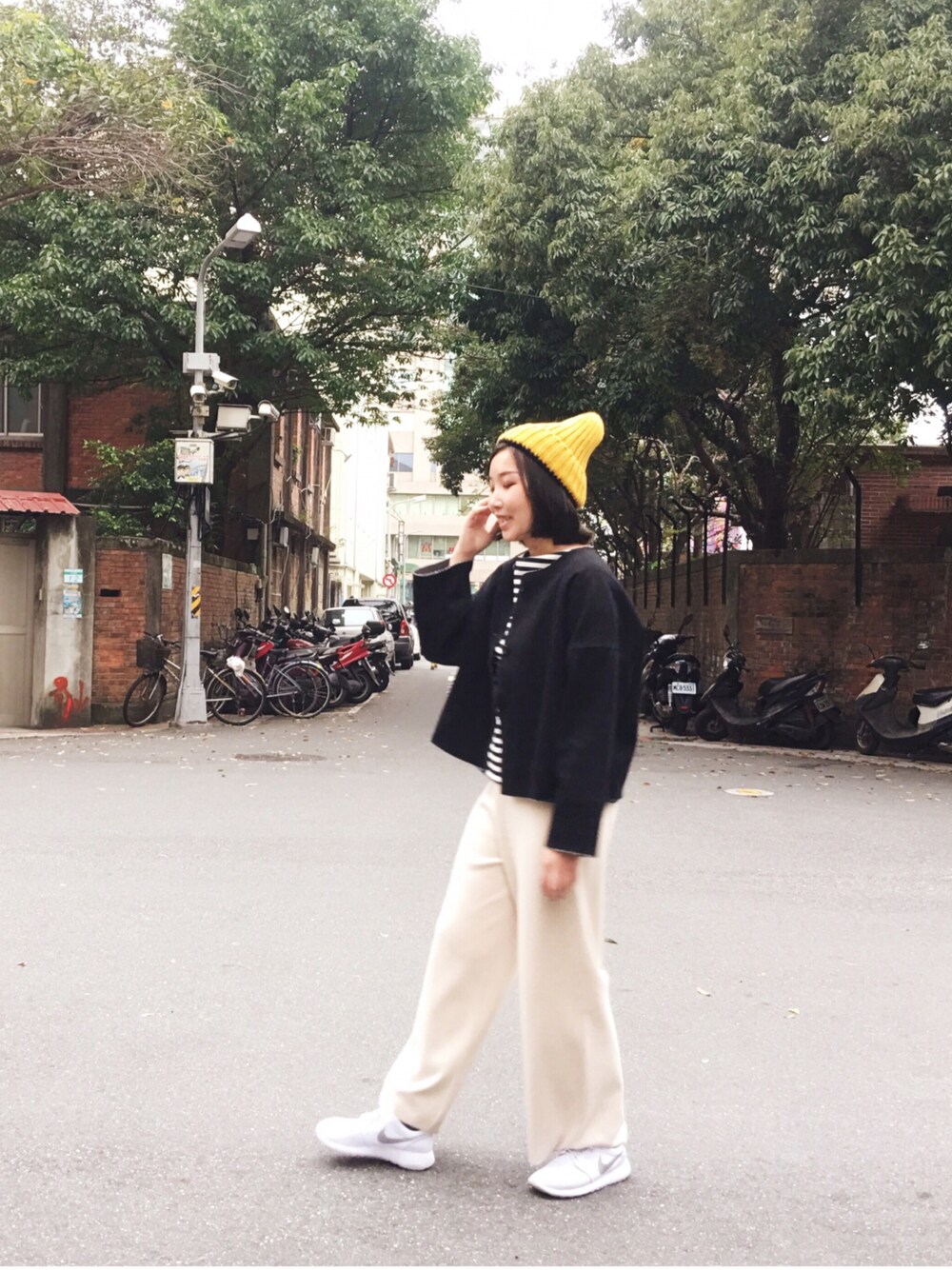 「大人カジュアル、Taiwan」｜「my basic selectのアイテム（ジャケット/アウター、ブラック系）」を使った、許Karen さん（レディース・160cm）の春コーディネートの1枚目の写真