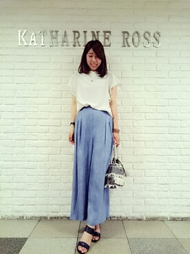 「KATHARINE ROSS（キャサリンロス）のアイテム（サンダル）」を使った、haruka❥❥❥さん（レディース・166cm）の夏コーディネート