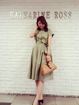 「KATHARINE ROSS（キャサリンロス）のアイテム（シャツワンピース）」を使った、haruka❥❥❥さん（レディース・166cm）の夏コーディネート