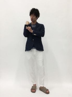 「TOMMY HILFIGER（トミーヒルフィガー）のアイテム（テーラードジャケット）」を使った、NandeyaNenさん（メンズ・180cm）の春コーディネート