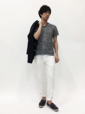 「アイテム（その他シューズ、ブルー系）」を使った、NandeyaNenさん（メンズ・180cm）の春コーディネート