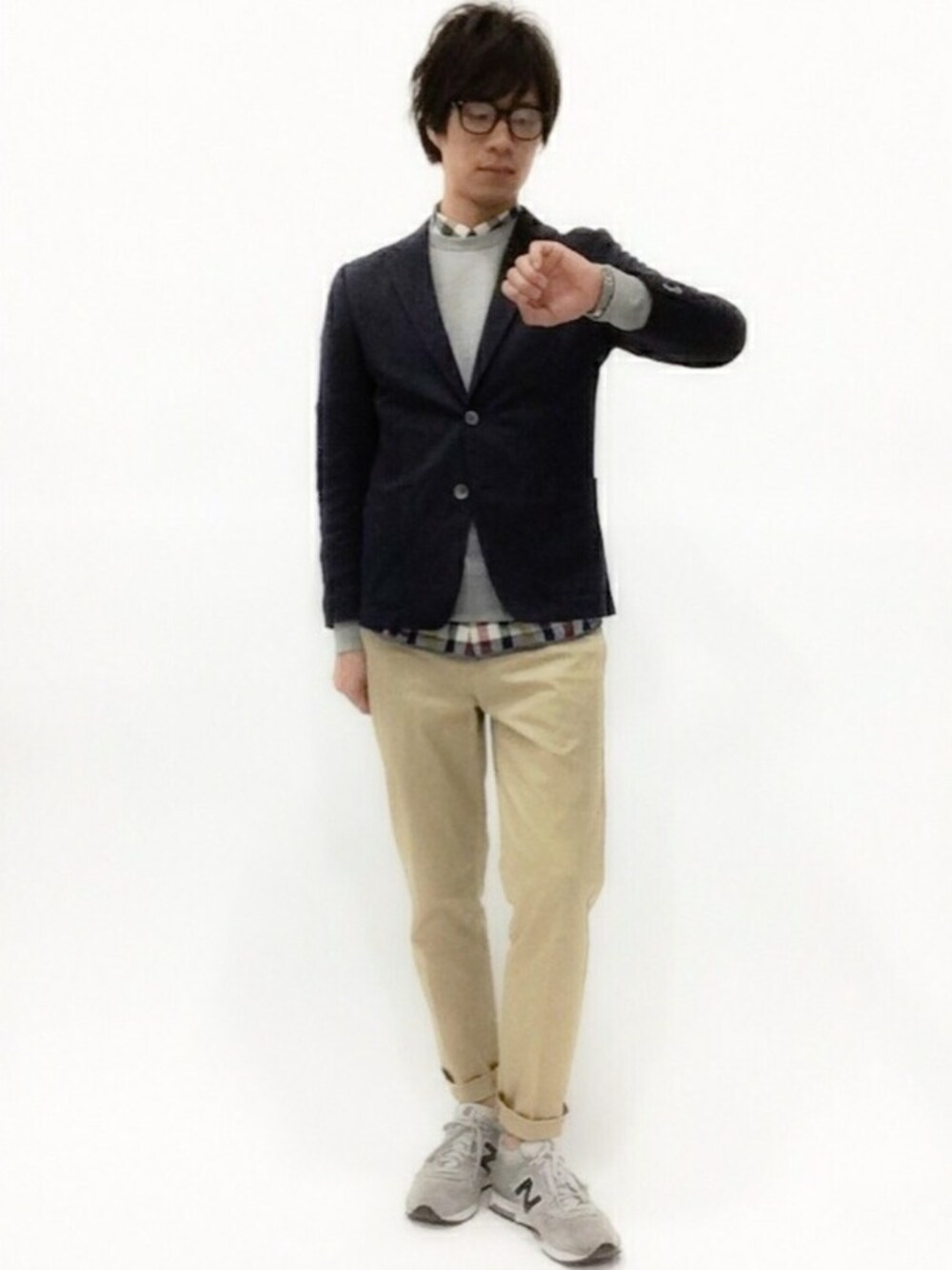 「プレッピー、carhartt、journal standard、soe、wjk、WIP」｜「Journal Standard TRISECTのLINEN COOLMAXJK #（テーラードジャケット、ブルー系）」を使った、NandeyaNenさん（メンズ・180cm）の春コーディネートの1枚目の写真