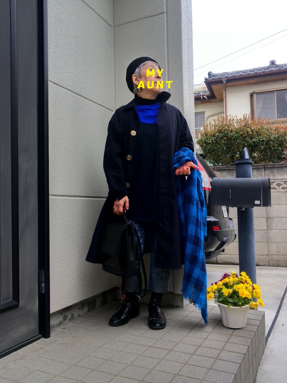 「リュック（バックパック/リュック、ブラック系）」を使った、杏さん（レディース・150cm）の春コーディネートの1枚目の写真