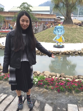 「Taiwan」｜「アイテム（ピーコート）」を使った、賴珮璉さん（レディース・167cm）の冬コーディネート