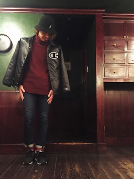 「アイテム（帽子）」を使った、Yukiさん（メンズ・185cm）の冬コーディネート