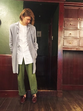 「アイテム（カーゴパンツ）」を使った、Yukiさん（メンズ・185cm）の冬コーディネート