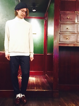 「アイテム（ハンチング/ベレー帽）」を使った、Yukiさん（メンズ・185cm）の春コーディネート