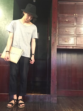 「アイテム（サンダル）」を使った、Yukiさん（メンズ・185cm）の夏コーディネート