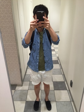 「EDIFICE（エディフィス）のアイテム（チノパンツ）」を使った、Hisanari Ishibashiさん（メンズ・171cm）の夏コーディネート