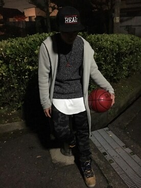 「SPALDING（スポルディング）のアイテム」を使った、章圭さん（メンズ・167cm）の秋コーディネート