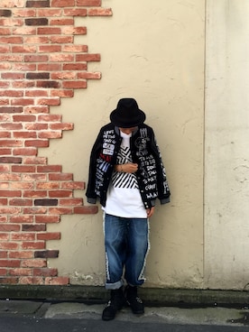 「blackmeans（ブラックミーンズ）のアイテム（シューズ）」を使った、サトウ コウタさん（メンズ・179cm）の夏コーディネート