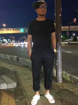 「アイテム（モカシン/デッキシューズ、ホワイト系）」を使った、勝野　大　dai katsunoさん（メンズ・180cm）の春コーディネート