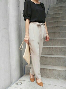 「Debut de Fiore（デビュー・ド・フィオレ）のアイテム」を使った、DebutdeFioreプレスさん（レディース・158cm）の秋コーディネート