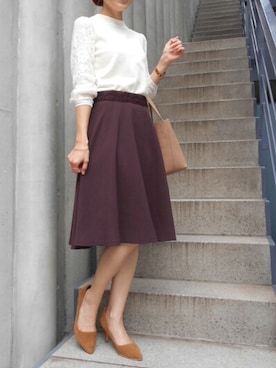 「Debut de Fiore（デビュー・ド・フィオレ）のアイテム」を使った、DebutdeFioreプレスさん（レディース・158cm）の秋コーディネート